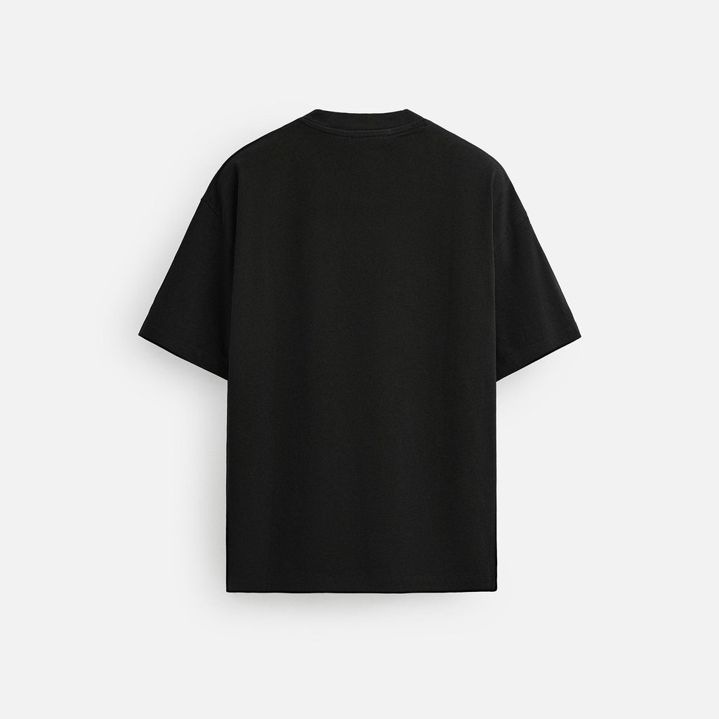 Black t-shirt on a white background