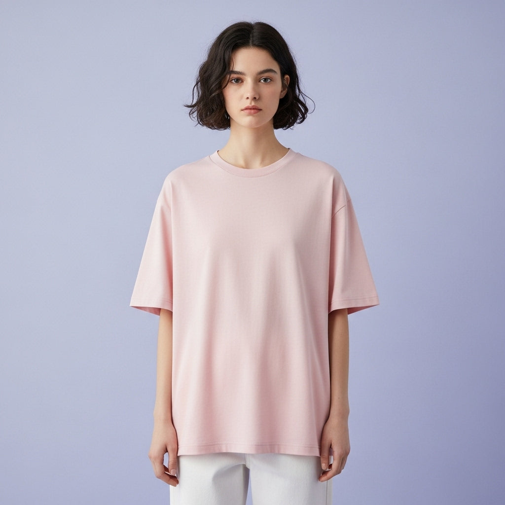 Soft Pink Oversized Tee – Everyday Luxury Comfort
