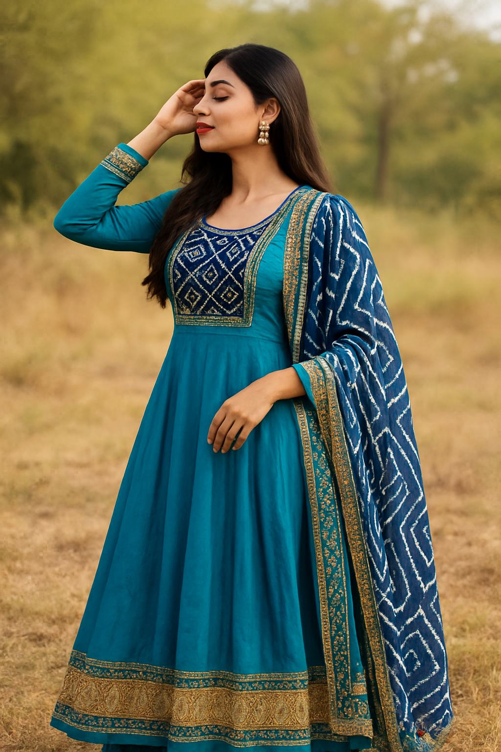 Anarkali dress with Dupatta