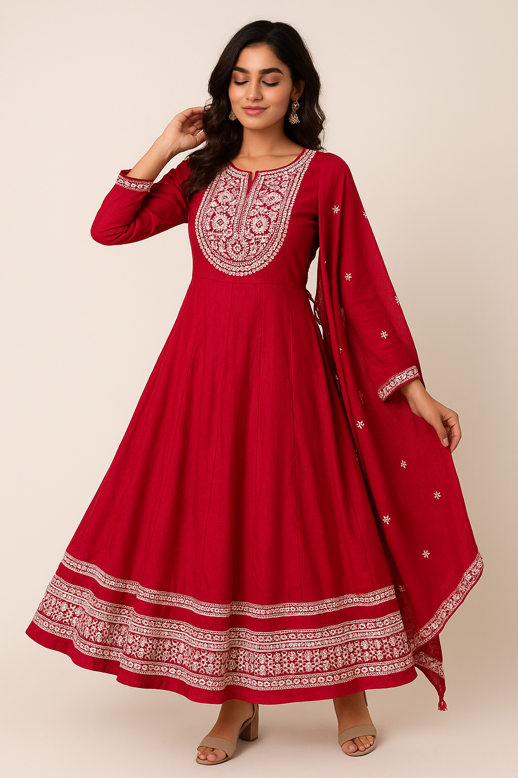 Anarkali kurti with Dupatta