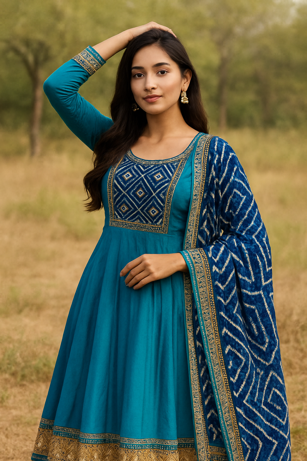 Anarkali dress with Dupatta