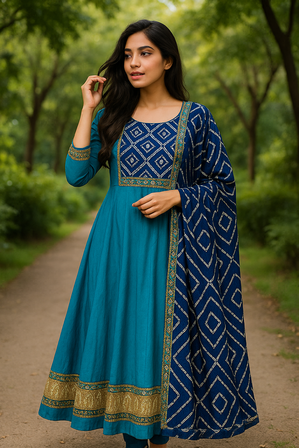 Anarkali dress with Dupatta