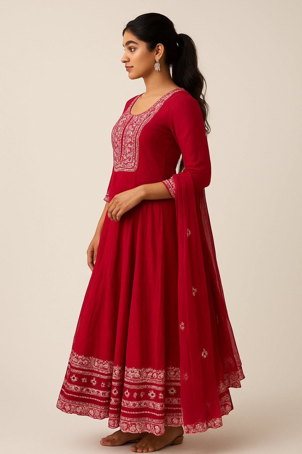 Anarkali kurti with Dupatta